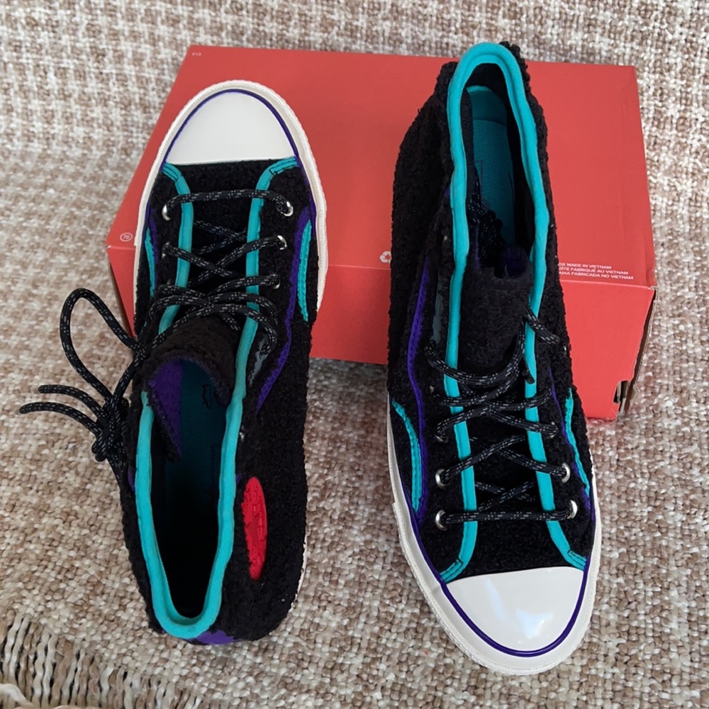 Converse Chuck 70 Hi Black/Court Purple/Egret Men’s - Picture 13 of 16